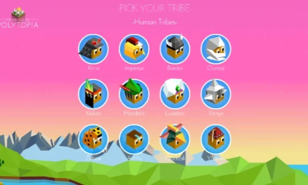 Polytopia - увлекательная пошаговая стратегия, с 16 племенами. Игрок должен выбрать любое племя и стать его вождём. Каждое племя имеет свой вид и начальные техноголии.