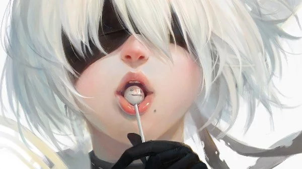 18+ арты с 2B, одной из протагонистов игры Nier: Automata.