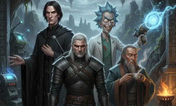 Собрал своих любимых персонажей из разных произведений, от книг, до сериалов и мультиков. Единственным условием для меня было, с каждого произведения/вселенной, только 1 герой.