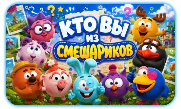 В этом тесте вы узнаете каким Смешариков являетесь на самом деле. Вся круглая девятка в сборе, в ожидании вас.