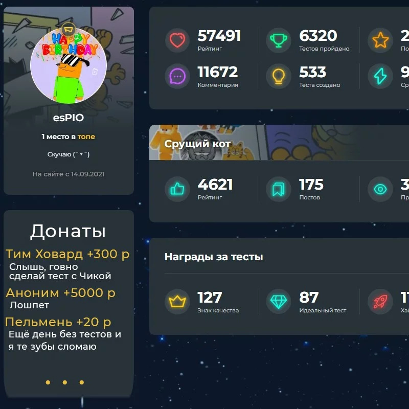 Варианты донатов и сообщений Варианты донатов и сообщений