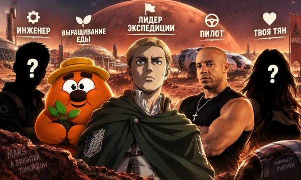 Представь, что тебе предстоит отправиться на Марс и основать там первую колонию. Тебе решать, кто отправится вместе с тобой и кому ты доверишь освоение Красной планеты