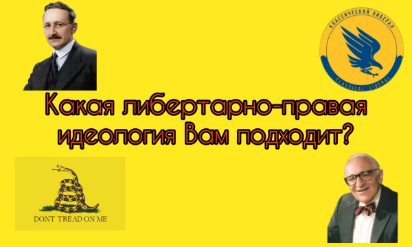 В этом тесте вы сможете узнать, какая из либертарно-правых (libertarian right) идеологий вам больше подходит. Судить будем по вашим взглядам и предпочтениям.  