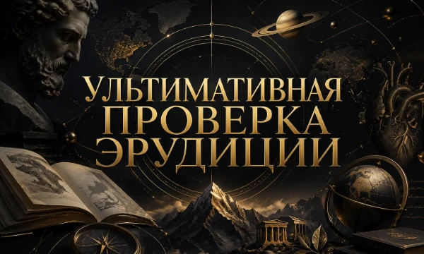 Самая длинный и крутой тест на проверку эрудиции, что существует на сайте. Уникальные и интересные вопросы!