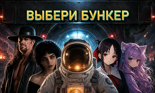 Представь, что начался апокалипсис. У тебя есть всего 10 минут, чтобы выбрать бункер, в котором ты проведешь ближайшие годы. Но жить придется вместе с пикукерами. Какой бункер выберешь?