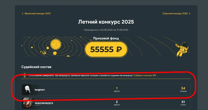 Конкурсы. Топ 10 рекордов судей. Конкурсы. Топ 10 рекордов судей.