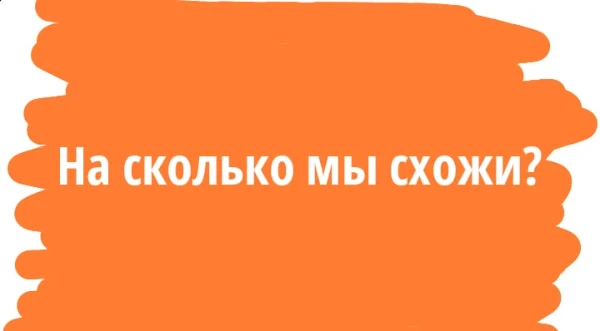 Да, такие тесты распространились и я решил тоже откусить часть рейтингового пирога. В этом тесте ты узнаешь на сколько % мы с тобой схожи.