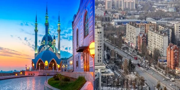 Справа обычный район
Слева центр города