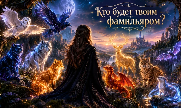 Такие тесты точно есть. Когда пробудятся твои волшебные способности, один из фамильяров выберет именно тебя. Пройди тест и узнай, кто будет твоим магическим спутником. Удачи~