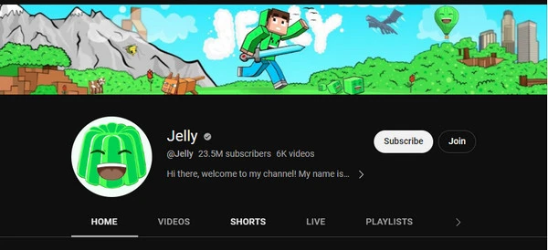 Jelly является одним из самых молодых ютуберов Minecraft. У него есть энергичные видеоролики, в которых регулярно демонстрируется контент для Minecraft, который понравится молодым игрокам. Jelly является одним из самых молодых ютуберов Minecraft. У него есть энергичные видеоролики, в которых регулярно демонстрируется контент для Minecraft, который понравится молодым игрокам.