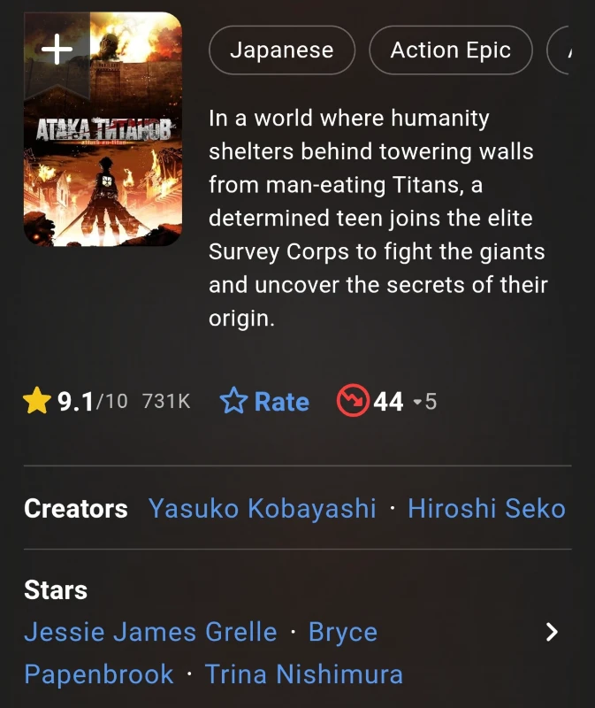 Пример положительных оценок 9.1 на Imdb Пример положительных оценок 9.1 на Imdb