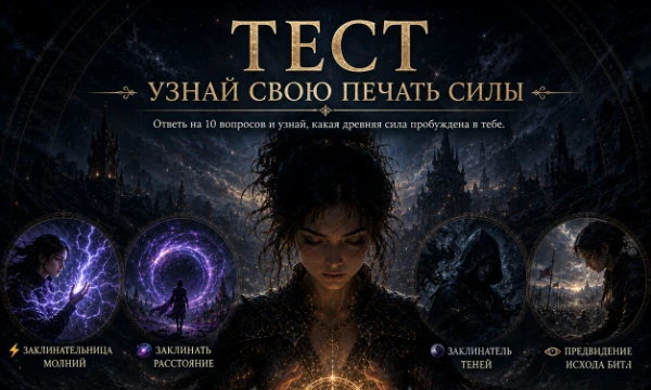 Какая печать пробудилась бы у тебя после связи с драконом? ⚡

Пройди тест и узнай, какая сила лучше всего соответствует твоему характеру и решениям.