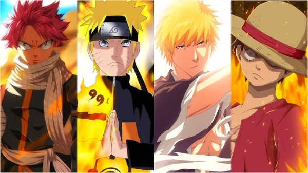 Опенинги Наруто, Блич, Ван пис (One piece), Фейри тейл (fairy tail), Черный клевер и оставшиеся слоты заполнены из Некий индекс+рейлган