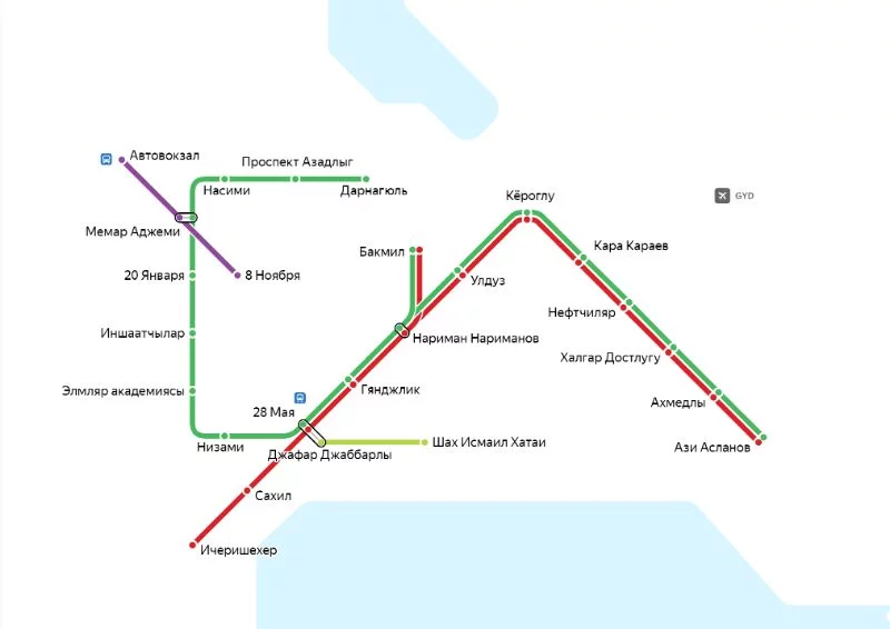 Карта метро баку азербайджан