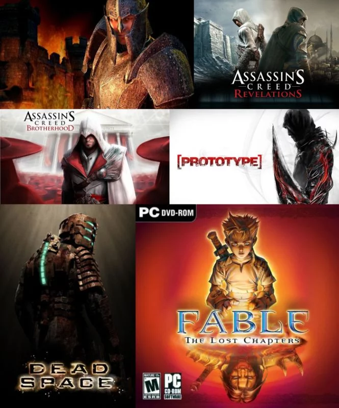 The Elder Scrolls IV: Oblivion, Assassin's Creed: Revelations, Assassin's Creed: Brotherhood, Prototype, Dead Space и Fable: The Lost Chapters The Elder Scrolls IV: Oblivion, Assassin's Creed: Revelations, Assassin's Creed: Brotherhood, Prototype, Dead Space и Fable: The Lost Chapters