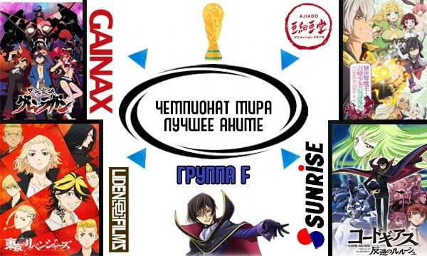 Пипау-чикиряу! 48 студий сразятся за Кубок Мира лучших аниме. На данный момент ГРУППОВОЙ ЭТАП: 12 групп [A-L]. От каждой студии будет по 8 работ. Группы определялись рандомно.