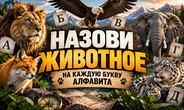 Сможешь назвать животное на каждую букву русского алфавита? Проверь свой словарный запас и знания животного мира. Некоторые буквы окажутся простыми, а над другими придется хорошенько подумать