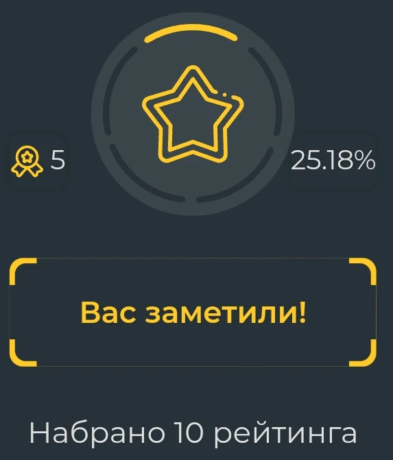 выдаётся за 10 рейтинга выдаётся за 10 рейтинга