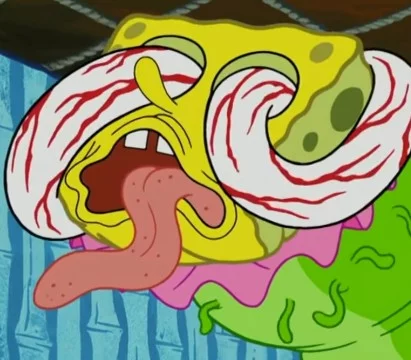 Выбери самый пугающий/отвратный момент из SpongeBob SquarePants. (Уберите еду ото рта)