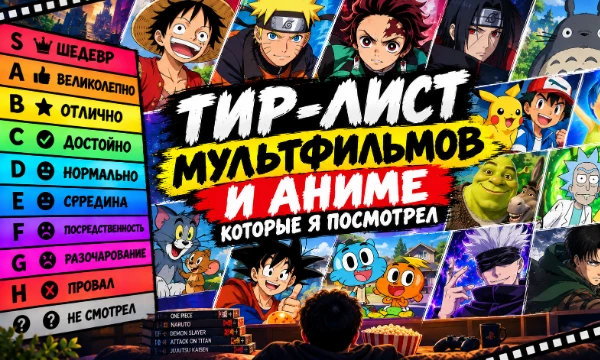 Мультфильмы и аниме из моего списка просмотренных мультфильмов и аниме, которые я посмотрел за 33 года