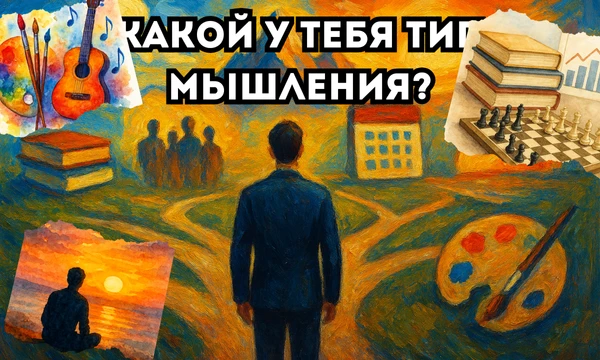 Узнай свой тип мышления! Ответь на вопросы о привычках и реакциях, чтобы понять, что движет тобой и как ты смотришь на мир. Удачного прохождения! 🧠