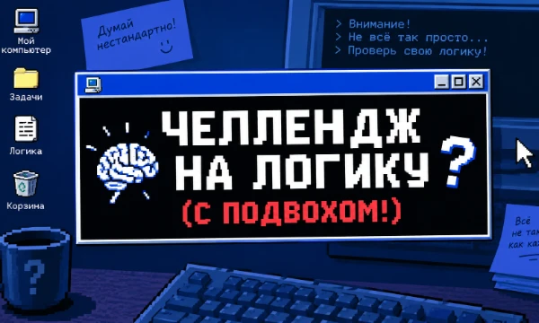 Спидран по задачам на логику! Этот челлендж проверит, как вы мыслите, не попадаясь на различные ловушки с подвохом! Желаю удачи!