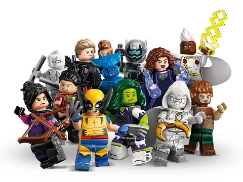 LEGO персонажи из разных вселенных: Фнаф, Марвел, Магическая Битва, DC, Звёздные войны, Mortal Kombat, Майнкрафт, Очень странные дела, Пацаны, Клинок рассекающий демонов, Легенды Чимы и многих других.