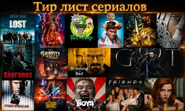 🔥 Масштабный Тир-лист из 100 сериалов - 1 часть!  Эта подборка состоит как из популярных проектов, так и из непопулярных, имеющих свою фанбазу. Пишите в комментах свои любимые сериалы для 2 части🥈!