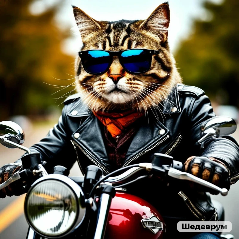 Хо-хо, похоже этому котику хоть отбавляй пафоса! Видно, наш котик ни дня не обойдется без модной курточки и крутого байка! Хо-хо, похоже этому котику хоть отбавляй пафоса! Видно, наш котик ни дня не обойдется без модной курточки и крутого байка!