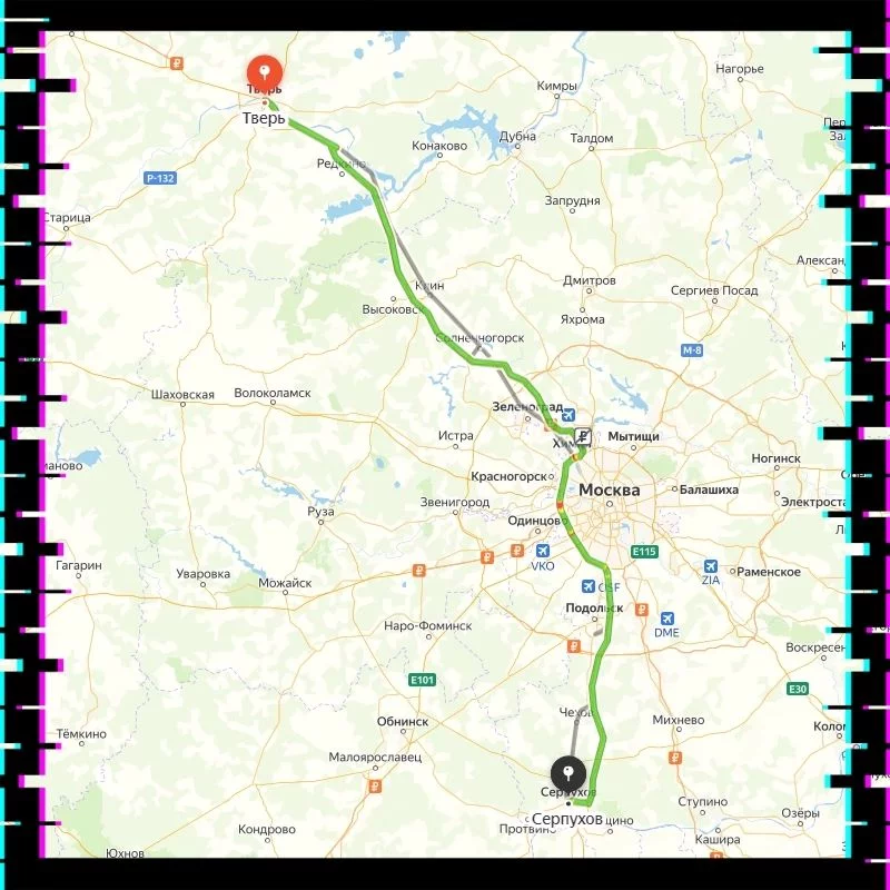 n0use (Тверь) и kolyajivoy (Серпухов) ~ 280 км. n0use (Тверь) и kolyajivoy (Серпухов) ~ 280 км.