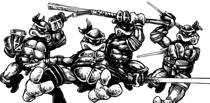Панель из комикса TMNT (Vol. 1) #1 Панель из комикса TMNT (Vol. 1) #1