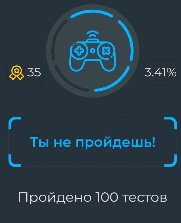 выдаётся за прохождение 100 тестов выдаётся за прохождение 100 тестов