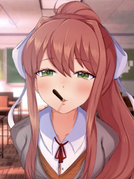 Подборка лучших артов по обаятельной Монике из Doki Doki Literature Club!