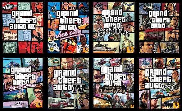 13 главных и второстепенных героев из вселенной GTA, вы должны отгадать их по глазам.