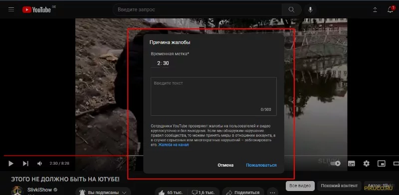 Ставьте таймкод, Где начинается сцена, Когда показывают собаку, Потом жмите на кнопку "Пожаловаться" Ставьте таймкод, Где начинается сцена, Когда показывают собаку, Потом жмите на кнопку "Пожаловаться"