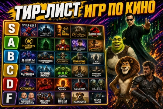 Распредели тир лист игр по кинолицензии, определи что годнота, а что проходняк. 