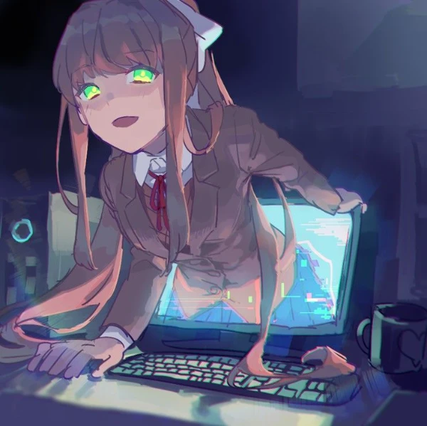 Подборка артов с психологической окраской по Монике из Doki Doki Literature Club!