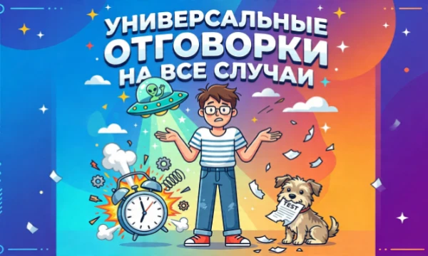 В жизни часто возникают ситуации, когда трудно быть честным. Именно поэтому люди придумывают оправдания. Давайте выберем лучшее из них
