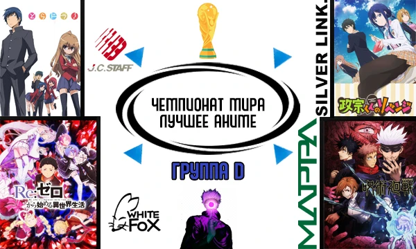 Пипау-чикиряу! 48 студий сразятся за Кубок Мира лучших аниме. На данный момент ГРУППОВОЙ ЭТАП: 12 групп [A-L]. От каждой студии будет по 8 работ. Группы определялись рандомно.