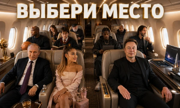 Представь, что тебе предстоит 12-часовой перелет. Ты можешь выбрать любое место в самолете и решить, с кем провести полет среди узнаваемых личностей и персонажей из разных сфер и эпох