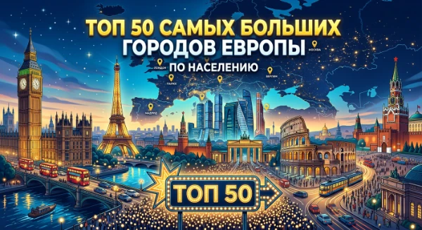 Назови 50 самых больших городов Европы по населению(без учета агломераций)