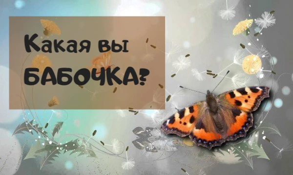 Весна, скоро на улицах будут порхать прекрасные существа - бабочки... И вас наверняка будет беспокоить вопрос, на какую же из них вы похожи больше... Узнайте с этим тестом! :3