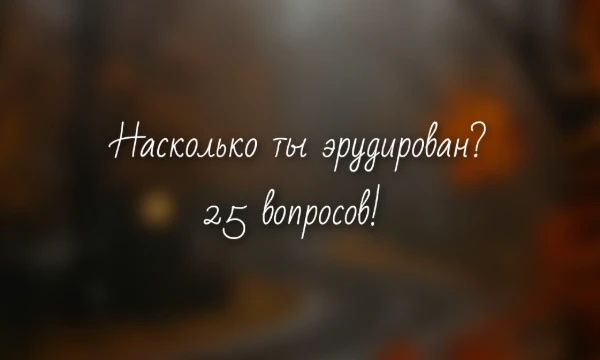 В этом тесте будут вопросы на такие темы, как: история, искусство, культура и так далее. Попыталась сделать средний по сложности тест. Надеюсь Вам понравится!
