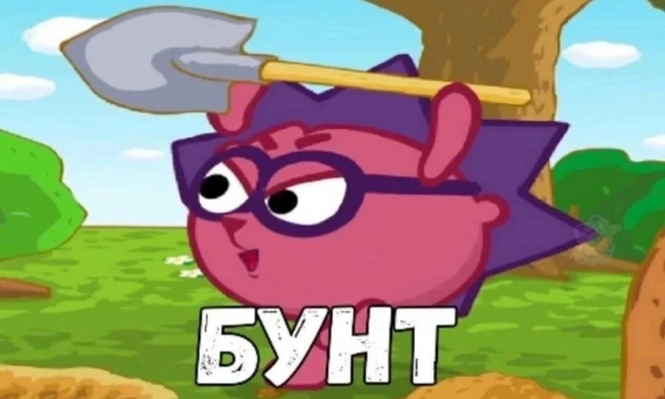 Существует легендарный мем "БУНТ!" с Ёжиком из Смешариков. Однажды я сделал стикерпак Бунтов на все случаи жизни (ссылка на набор: https://t.me/addstickers/Bunt585). Выбираем наиболее понравившийся :)