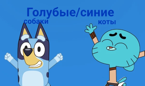 В турнир входят коты и собаки, окрашенные в голубой или синий цвет. 
