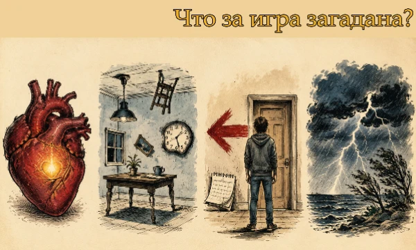 Каждое слово из названия игры изображено дословно, одно слово = одна картинка. Сможете ли вы расшифровать какая игра загадана?