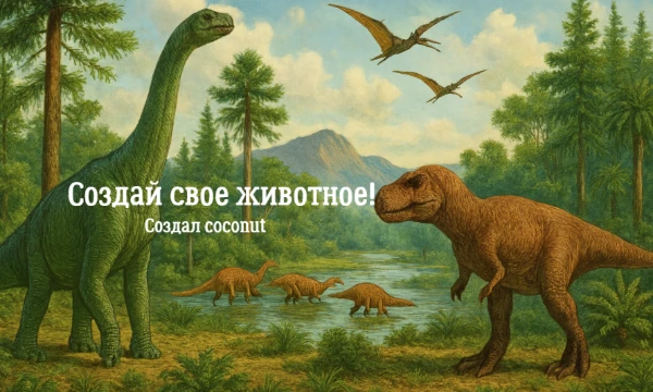 Мечтал создать свое животное? Твоя мечта исполнится! Выбери среди множества настроек от того чем оно питается до того где оно живет! 