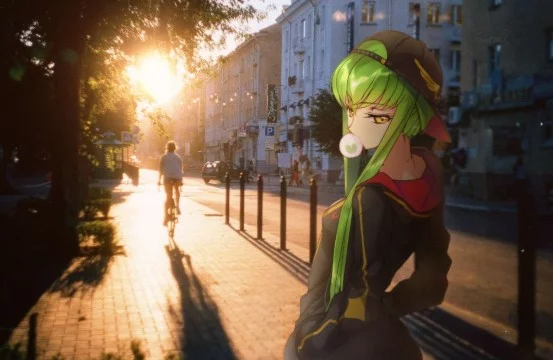 Арты в жанре "anime madskillz", сочетающие в себе реальность и персонажей из аниме.