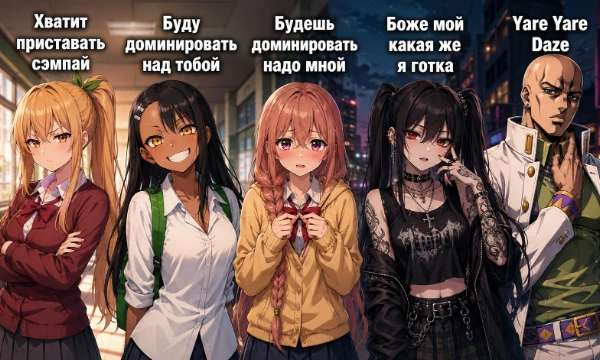 32 разных характера столкнутся в большой битве за звание лучшего аниме-типажа. Выбирай ту, чей характер нравится тебе больше всего!