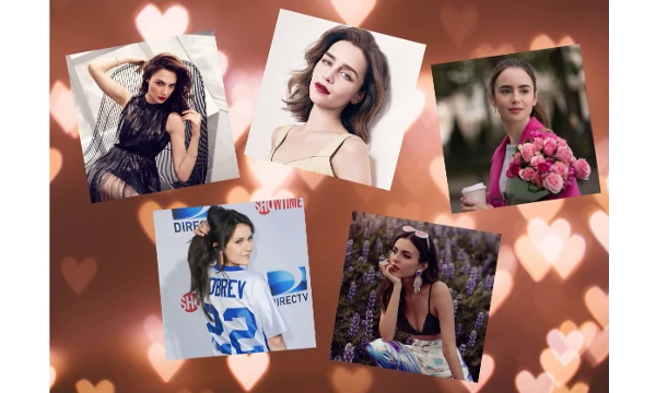 Здесь представлены 5 актрис по 12 фотографий каждой. Данный топ включает в себя следующих актрис: Галь Гадот, Эмилия Кларк, Лили Коллинз, Нина Добрев и Виктория Джастис